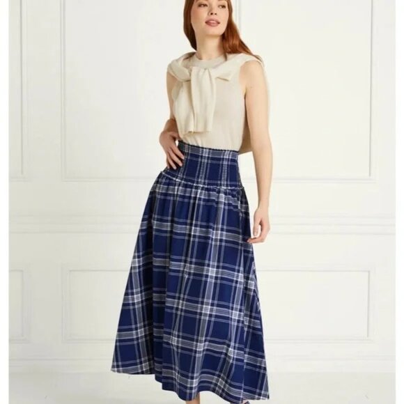 Hill House Dresses & Skirts - Hill House Blue and White Plaid Midi Skirt